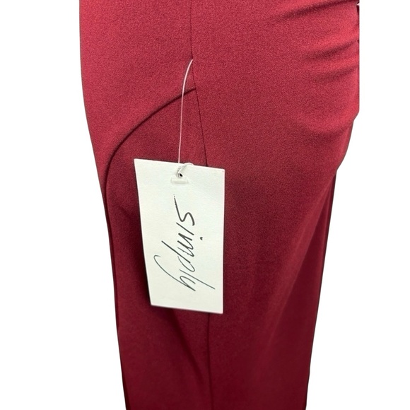 Simply Women’s Evening Gown Crisscross Burgundy Cutout/Ruched Size-M NWT - Picture 7 of 12